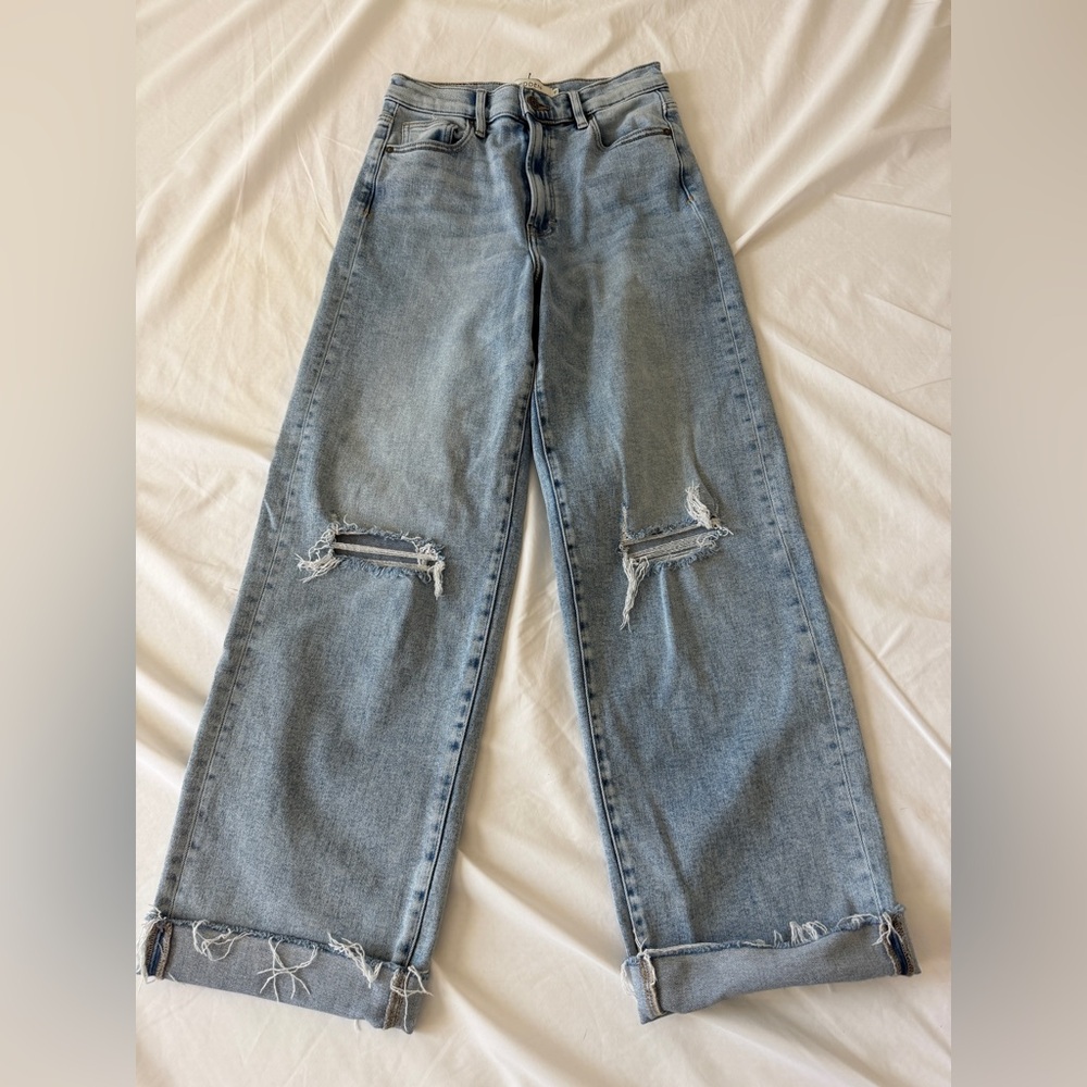 High Rise Distressed Denim Jeans